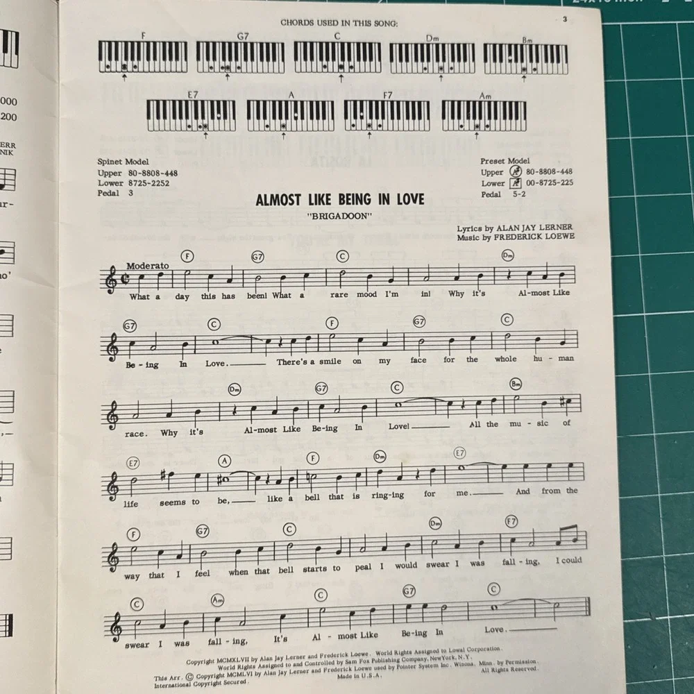 Pop Standards for the Pointer System 17 for Hammond Organ 18‎ Songs Music VTG